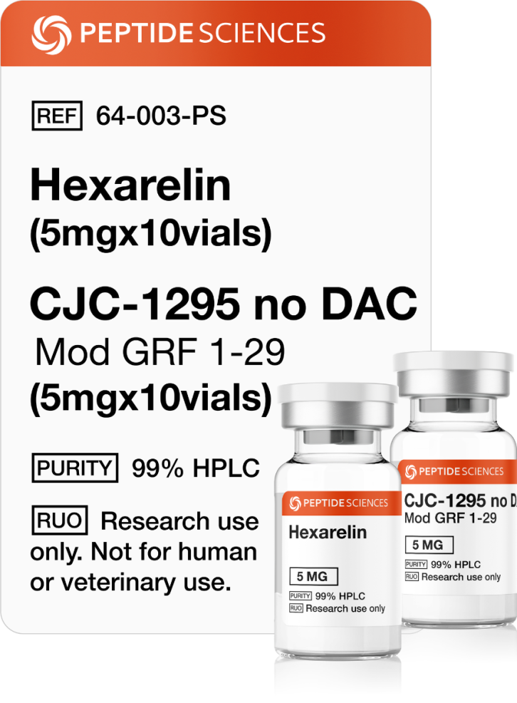 Hexarelin (5mg x 10), CJC-1295 no DAC (5mg x 10)
